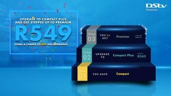 Upgrade to DStv Compact Plus for only R549 and get stepped up to Premium