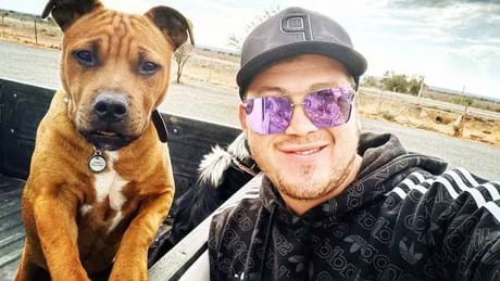 Francois with his canine best buddy Choppa.